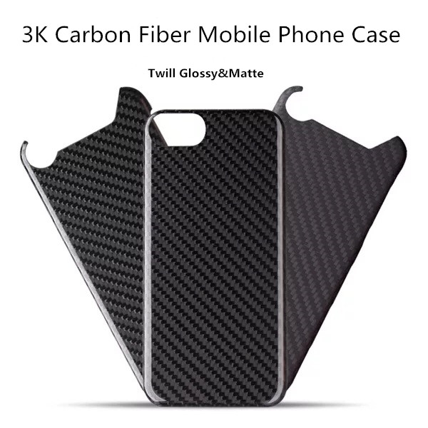 Black 3K Carbon Fiber Iphone Case Twill Glossy / Matte Finish Oem Service