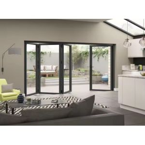 Curved Aluminium Balcony Folding Door Double Triple Glass Interior Folding Glass