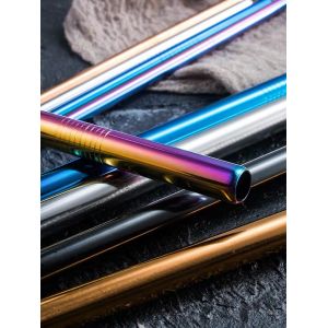 100% CP Titanium Drinking Straws Lightweight Customized Logo 200mm Length