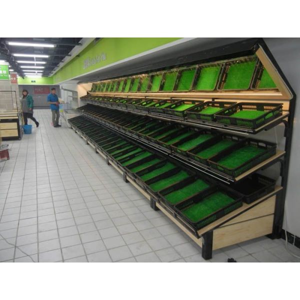 supermarket fruit produce display wall 3 tier shelf,supermarket vegetables