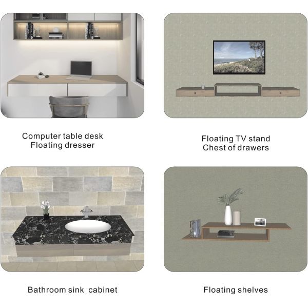 Triangle Bracket Heavy Duty TV Cabinet Hanging Shelf Brackets with Conceal Suspension