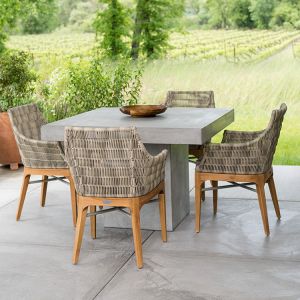 Outdoor Fiber Cement Furniture GRC Concrete Table With Sturdy Legs