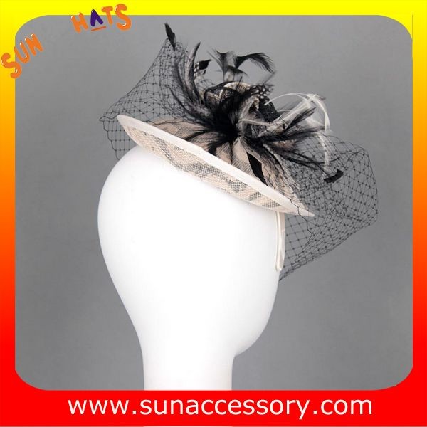 0922 hot sale fashion sinamay fascinators hats with veil,Fancy Sinamay fascinator from Sun Accessory