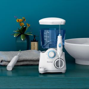 Combo Electric Toothbrush IPX4 Countertop Water Flosser Teeth Whitening 600ml