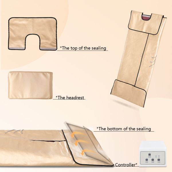 Buy Home Far Infrared 3 Heating Zone Bian Stones Sauna Blanket With One Controller For Body Relax at wholesale prices