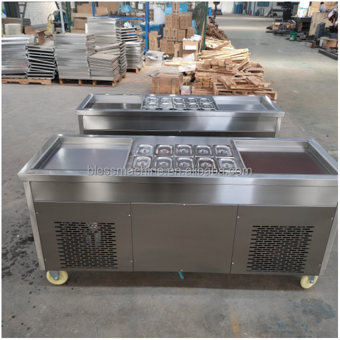 Fried Ice Cream Machine with 480mm Pan Size and 1650*560*780mm Dimensions