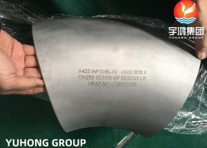 China ASME SA403 WP316L Butt Weld Steel Fittings 90°/45° Elbow Long Radius on sale
