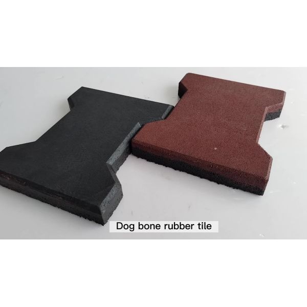 Lightweight Horse Stable Rubber Floor Black / Yellow Dog Bone Rubber Pavers