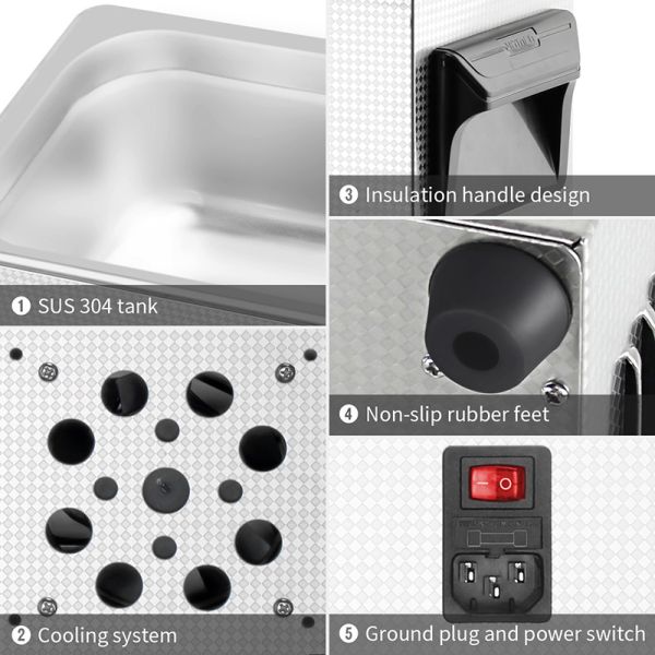 Stainless Steel Ultrasonic Digital Cleaner Machine 4.5L 40KHz Power Adjustable for Parts Cleaning