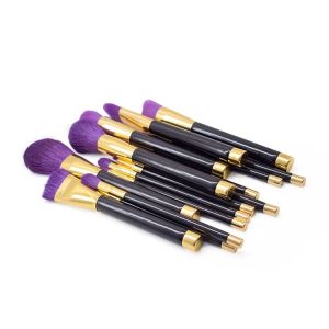 Purple Hair 15pcs Makeup Brush Gift Set Badger Hair Shaving Brush