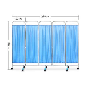 Medical Folding Stainless Steel 4- Part Ward Screen For Hospital