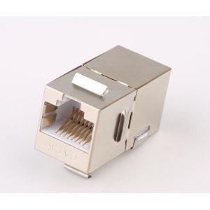 STP CAT6 RJ45 Keystone Jack In - Line Coupler Metal Material With Gold Plating