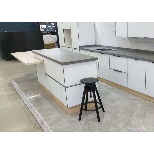 Buy Light Grey Quartz Floor Tiles Countertop Kitchen Top Full Polished Surfaces Finished at wholesale prices