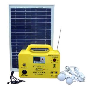 30W portable solar power system with radio, DC12V and USB output for solar home