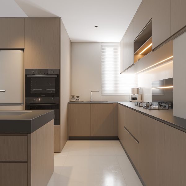 Lacquer Kitchen Island Furniture Cocina White Shaker Modular Kitchen Cabinet