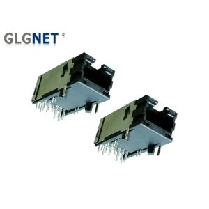 Through Hole Power Over Ethernet Jack With Magnetics Shield EMI Tabs