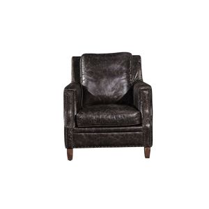China Industrial Loft High Back OX Leather Armchair With Solid Hardwood Frame on sale