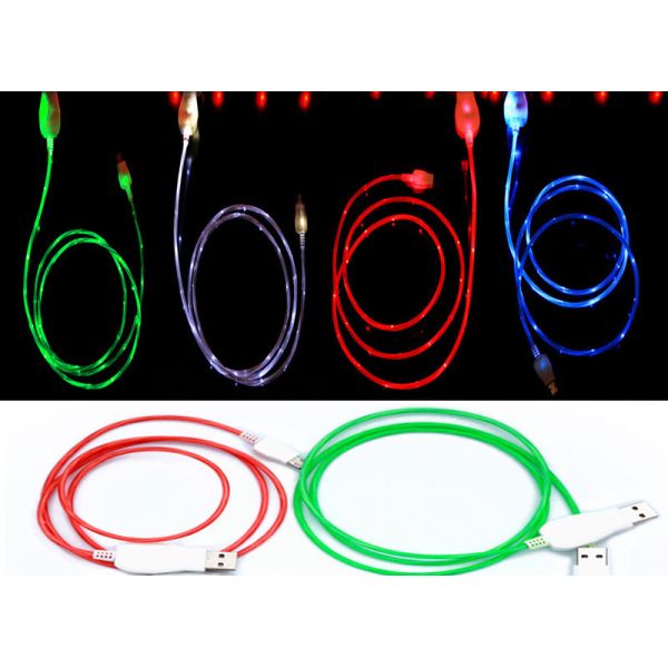 Type c iPhone lighting micro usb LED light shining bright night light USB cable