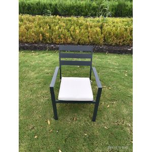 China 64cm Height Armrest Aluminium Stacking Chair Outdoor Powder Coating on sale