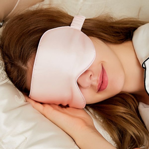 Amazon 100% silk custom embroidery printing LOGO sleeping eye masks manufcture direct sales