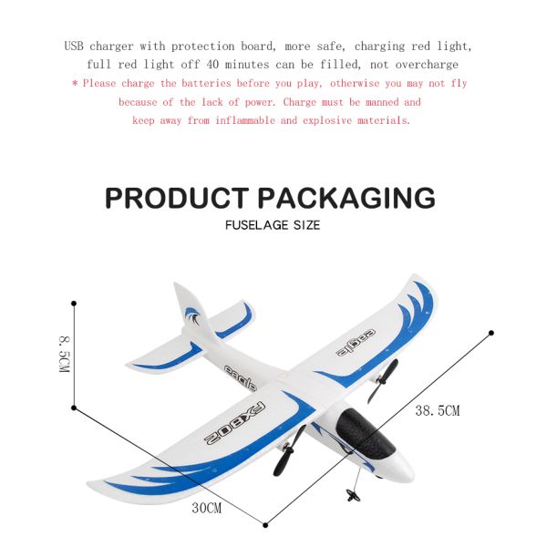 Foam Throwing Plane Airplane Toys Fx802 RC Eagle Glider Aircraft with Automatic Balance and Anti-collision Function