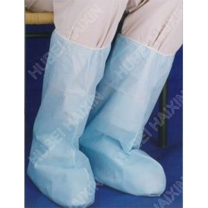 Microporous Disposable Booties Cover With Elastic Ankle High Knee