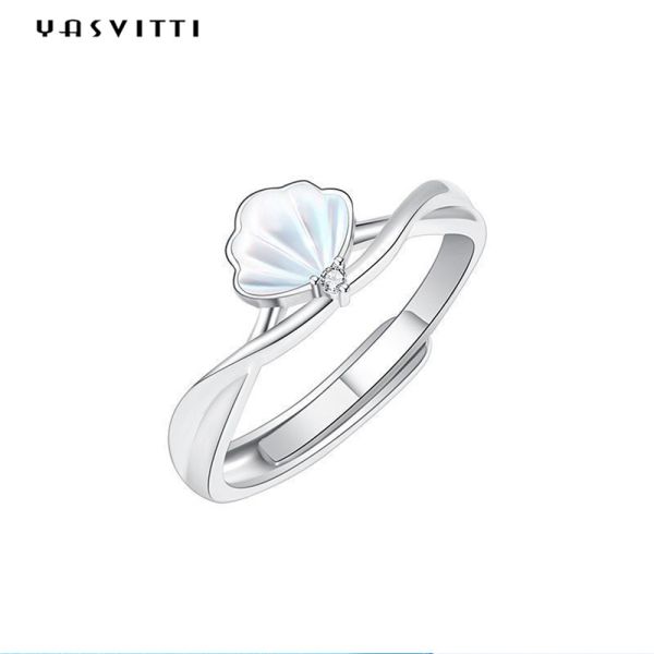 Buy 0.14cm 1.8g Sterling Silver Jewelry Rings Shell Shaped Party 925 Silver Ring at wholesale prices