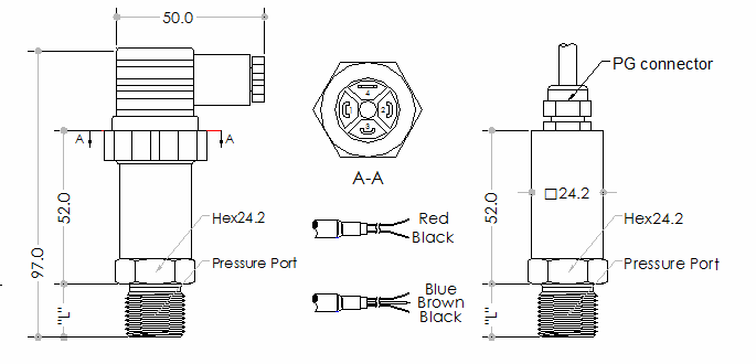 Ceramic Oil Pressure Transducer for Air HPT-6