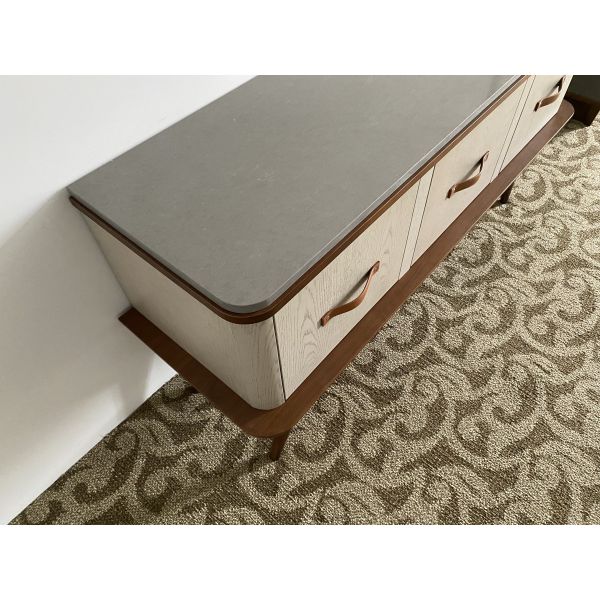 Solid Wood Frame And Legs Bathroom Cabinet And Stone Top Modern Freestanding