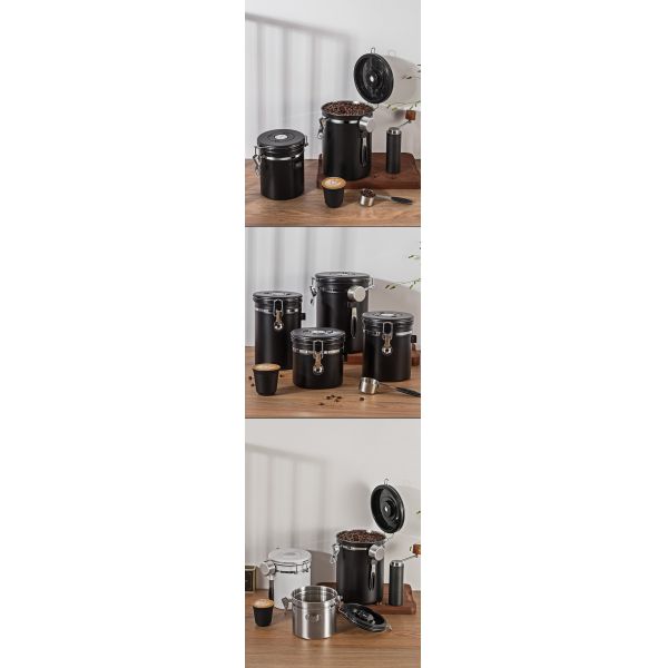 Round 1500ml Stainless Steel Coffee Storage Container for Commercial Buyers Beverage Stores