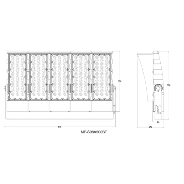 Narrow angle LED Stadium Light IP67 Outdoor Waterproof 200W 300W 400W 500W