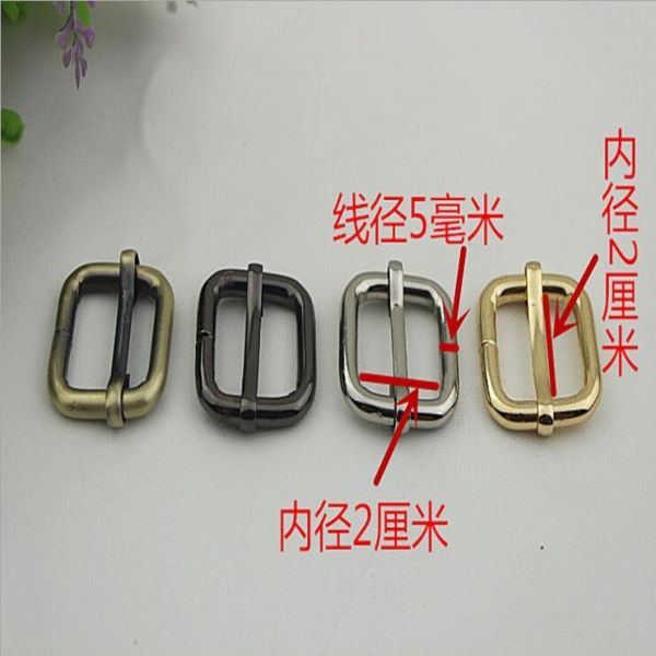 Bag making fittings 20 mm light gold iron adjust square ring adjustable buckle