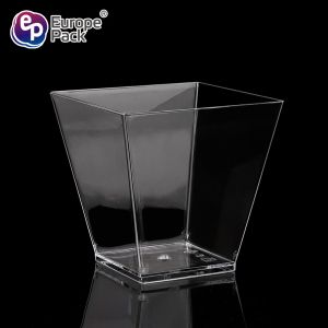 Custom square snack dessert wine yogurt drinking recycle plastic cups
