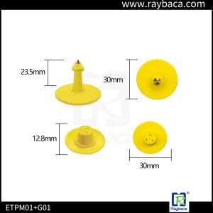 Quality Round Shape Pig Ear Tag Yellow Colour Small Size Custom Ear Tags For Goats for sale