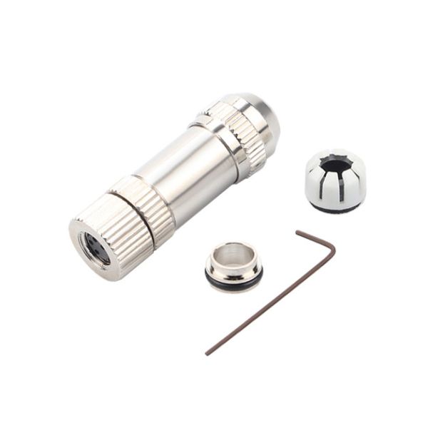 Circular Waterproof Connector M8 Assembled Metal Shielded Female Plug,