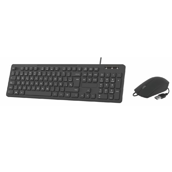 Buy Wired Keyboard and Mouse Combo Black 24mm Thick Carbon Film Keys Keyboard 1200 DPI Resolution Plug And Play USB Interface at wholesale prices