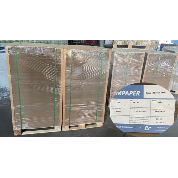 Uncoated 120gsm 200gsm Recyelced Brown Craft Testliner Paper sheets 53 * 90cm