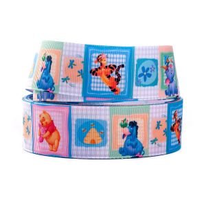 Wholesale Custom Logo 1 Inch Black Polyester Grosgrain Printed Ribbon