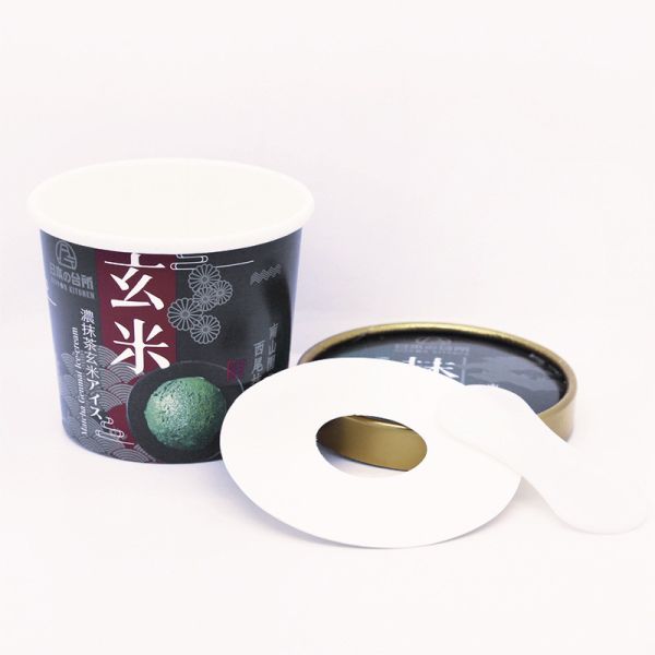 Compostable 12oz Dessert Ice Cream Paper Cup UV Coating Glossy Lamination