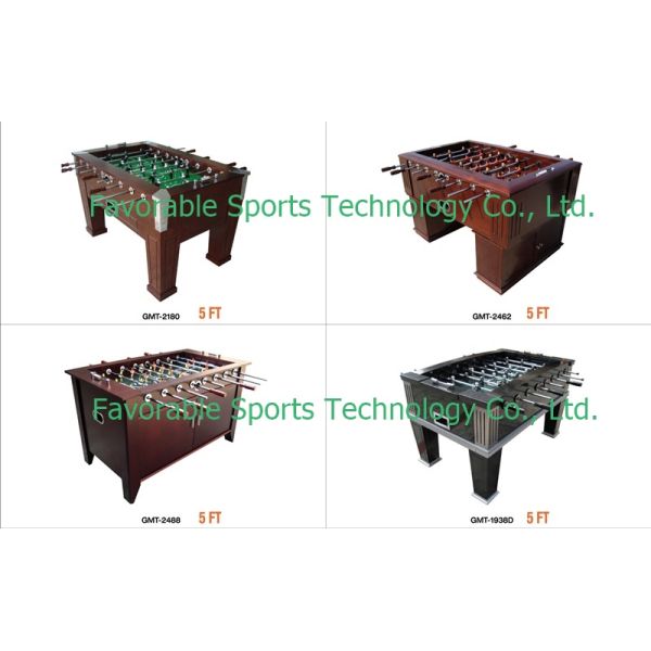 Black / Silver Indoor 5FT Soccer Table MDF Football Table For Family 61 KG