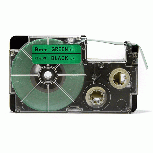 Custom XR - 9GN Black On Green CASIO EZ Label Tape Cartridge 6mm For Restaurant