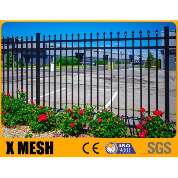 Crimped Top Security Metal Fencing X MESH Ornamental Aluminum Gates