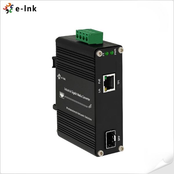 Buy Industrial PoE Media Converter 100 1000BASE-X SFP To 10 100 1000BASE-T 802.3at 30W at wholesale prices