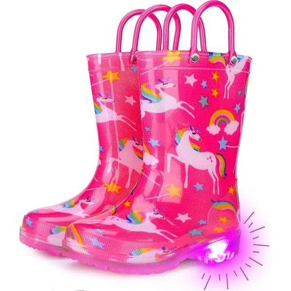 3-10 Years Old Kids Light Up Rain Boots CE Certified For Outdoor Activities
