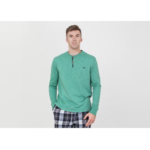 Spring Autumn Mens Luxury Sleepwear Functional Placket Side Pockets Design