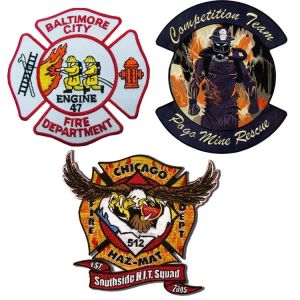 3D Eco Friendly Woven Singapore Fire Rescue Patch Merrow Border