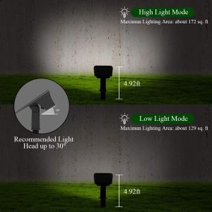 2200mAh Waterproof IP67 Outdoor Solar Spotlights 600lum Solar Landscape