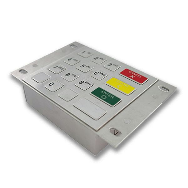 Dustproof Rugged IP65 Stainless Steel Vending Kiosk Metal Numeric Keypad With 16 Keys