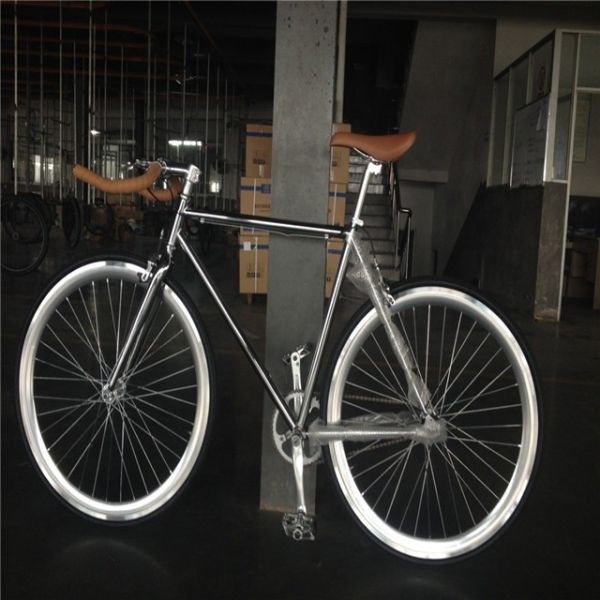 NO Foldable 700C Chrome Color Single Speed Adult Racing Fixie Bike from OEM