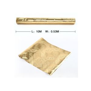 Luxurious Modern Style Wallpaper with Removable Gold Foil Material , Geometric